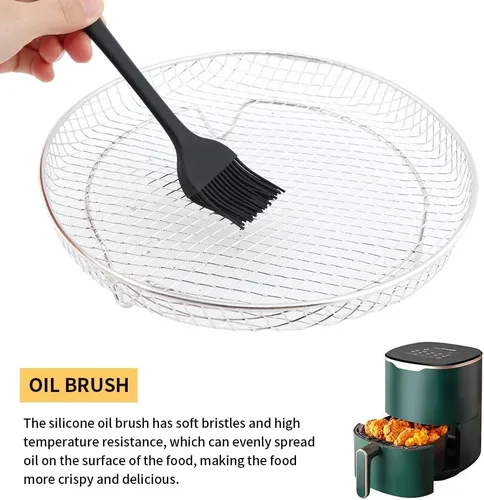 Vista 4 de Accesorios para freidora de aire, estantes de deshidratación apilables de 3 capas, bandeja de acero inoxidable para freidora de aire, estante
