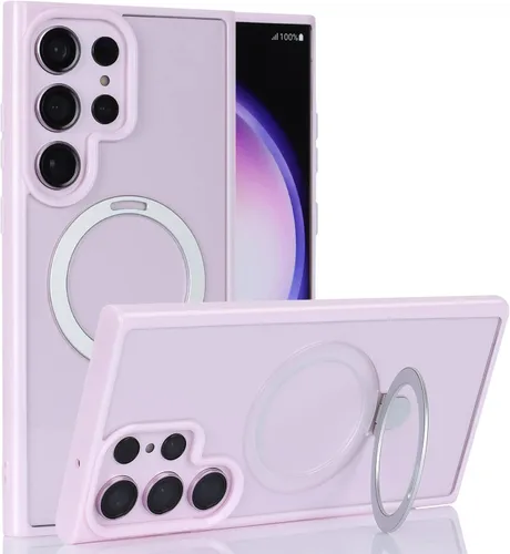 Vista 8 de Cavor - Funda para Samsung S23 Ultra, compatible con MagSafe, lavanda Funda para teléfono Galaxy S23 Ultra con función atril, protección suave,