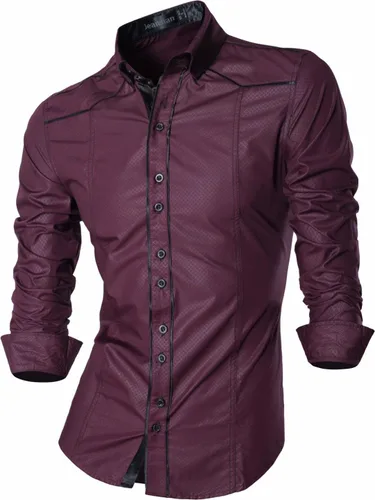 Vista 153 de jeansian - Camisas de manga larga de ajuste entallado para hombre (8397), con botones, informales y de vestir.