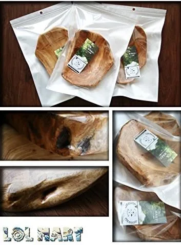 Vista 3 de LOL MART - Bandeja de madera natural para almacenar alimentos (6.5 ~ 9 pulgadas)
