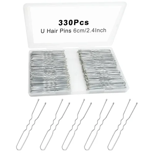 Vista 10 de Juego de 330 horquillas negras de 2.2 pulgadas, juego de horquillas con caja, horquillas para el cabello de alta calidad para niños, niñas