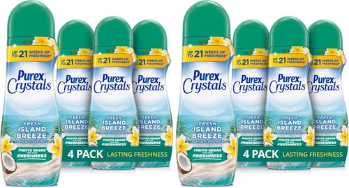 Vista 10 de Purex Crystals In-Wash - Potenciador de aroma, flor de cerezo y jengibre, 21 onzas (paquete de 4), tecnología de frescura y eliminación de olores