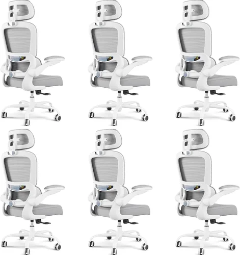 Vista 40 de TRALT - Silla de oficina ergonómica con soporte lumbar, color beige, 1