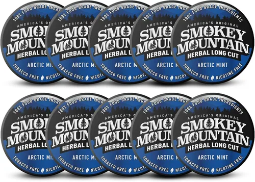 Vista 10 de Smokey Mountain Rapé a Base de Hierbas de Corte Largo – Melocotón – Caja de 10 Latas - Rapé Libre de Tabaco y Nicotina