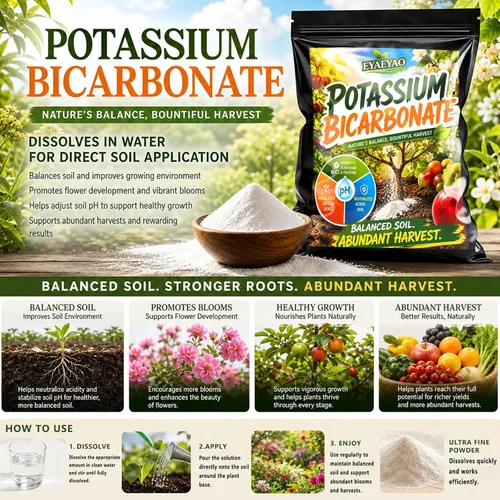 Vista 6 de Bicarbonato de potasio 99% puro, fertilizante foliar de nutrientes