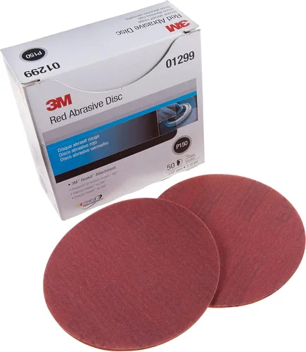 Vista 16 de 3M Hookit 01303 - Disco abrasivo rojo, 5 pulgadas, grano 40+ sin agujero, paquete de 25 para lijado automotriz, lijado de imprimación, lijado