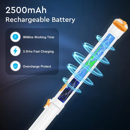 Vista 6 de Limpiador eléctrico giratorio KIKOLIN de alta velocidad de 380 RPM, cepillo de limpieza inalámbrico de 2 velocidades para baño, bañera, ducha, suelo