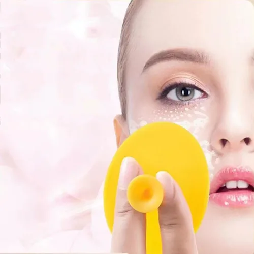 Vista 3 de Limpiador facial, limpiador facial de silicona, cepillo de limpieza facial de silicona suave, exfoliante facial, espinillas, acné, poros, cepillo