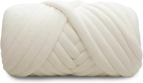 Vista 11 de Hilo de terciopelo grueso y voluminoso para tejer con brazo gigante, peso de tubo súper suave, esponjoso, para hacer a mano, hilo lavable