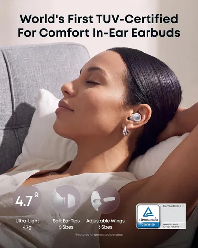 Vista 7 de Soundcore Anker Liberty Buds 2 Auriculares inalámbricos con cancelación de Blanco