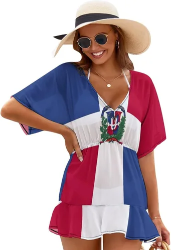 Vista 17 de Vestido largo con bandera dominicana para mujer, top de verano, talla XS, Estilo-4