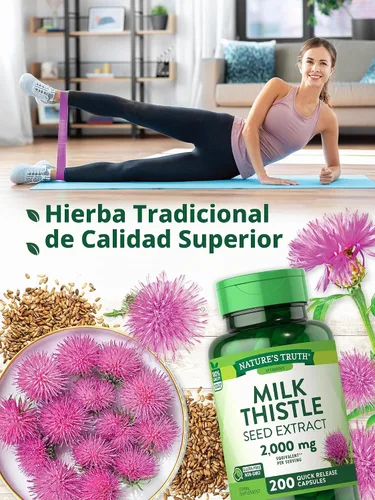 Vista 3 de Nature's Truth Suplemento de cardo mariano 200 cápsulas