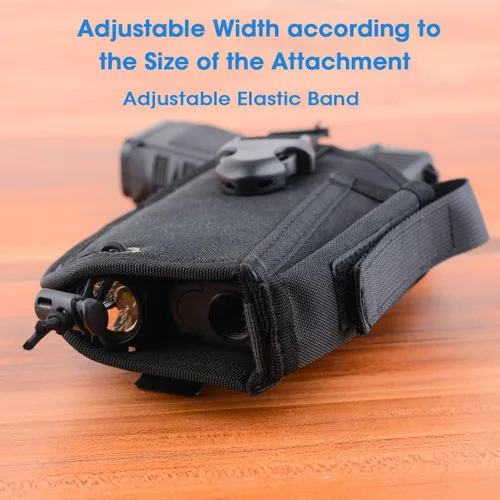Vista 5 de Funda compacta OWB para pistolas con linterna o láser, transporte diario para mano derecha, accesorios universales