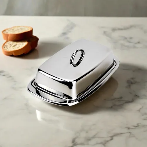 Vista 3 de Cuisinox Mantequillera de acero inoxidable con tapa, 4 "x 7.5