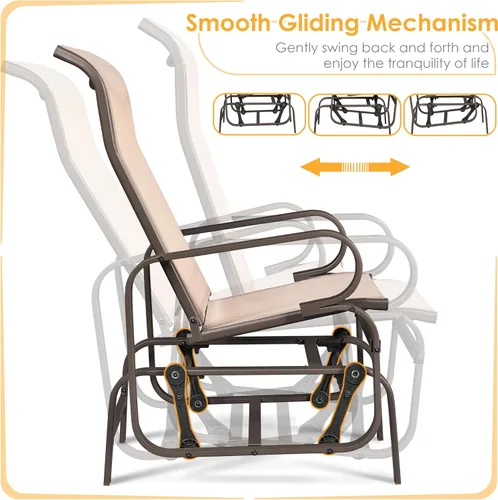 Vista 12 de Yaheetech Juego de 1 mecedora para exteriores con asiento tipo cabestrillo