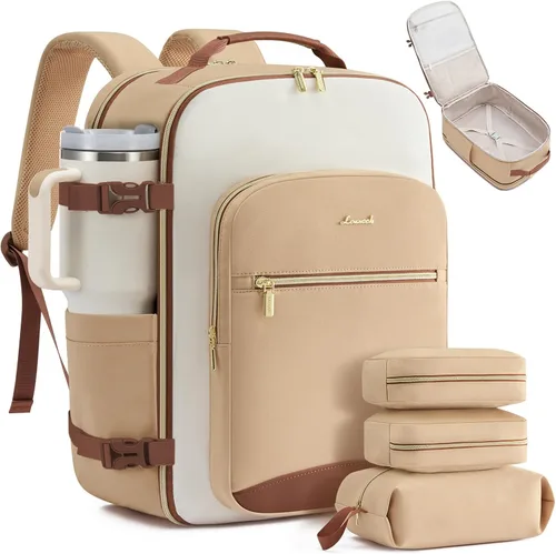 Vista 21 de LOVEVOOK Mochila de viaje grande para mujeres y hombres, mochila de transporte de 40 litros para aviones, bolsa de viaje para artículos personales