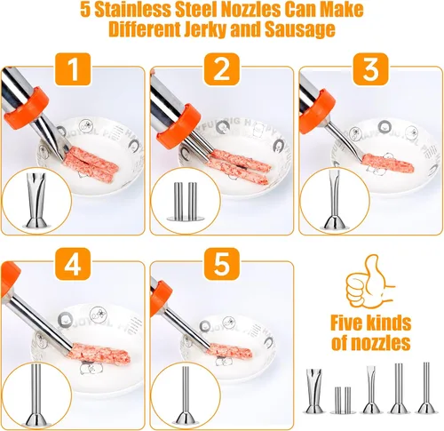Vista 5 de Kits de pistola para carne seca de 2.5 LB de 5ª generación, pistola para hacer carne seca, pistola para carne de res, pistola para hacer cecina
