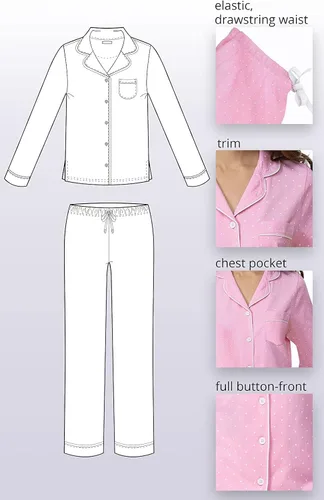 Vista 134 de PajamaGram Conjunto de pijama para mujer – Pijama para mujer, jersey novio, 100% algodón