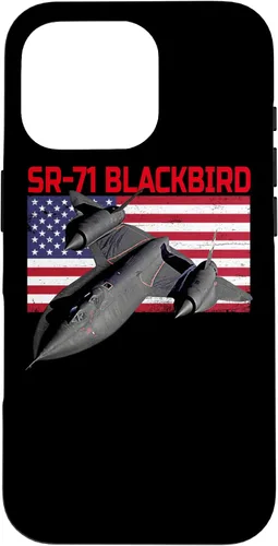 Vista 20 de SR-71 Blackbird in Action and Patriotic American Flag. Case for iPhone 17