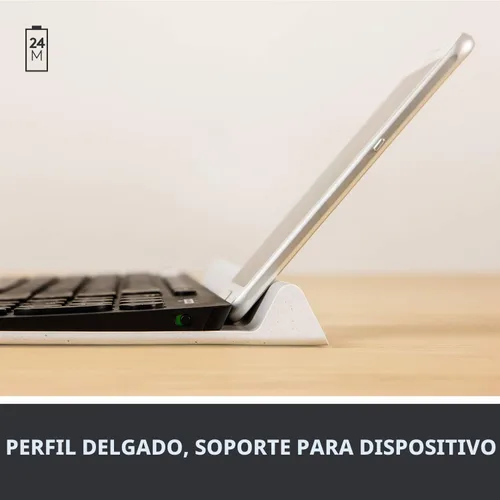 Vista 4 de Logitech K780 Teclado Inalámbrico Multidispositivo para Computadora, Teléfono y Tableta – Compatible con Control de Varios Ordenadores FLOW