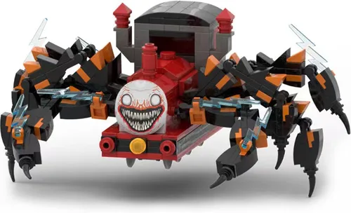 Vista 6 de Juego de bloques de construcción de figuras de Charles, juguetes de modelo de monstruo de tren araña de juego de terror, ladrillos de construcción