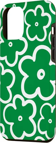 Vista 2 de Funda para iPhone 12 Pro Max con diseño de flores silvestres grandes, color verde y blanco