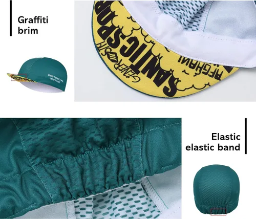 Vista 6 de Santic Gorra de ciclismo para hombre, transpirable, transpirable, absorbente de sudor