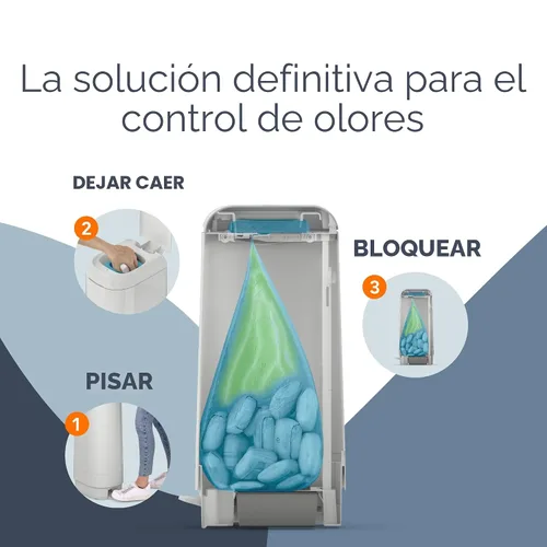 Vista 6 de Diaper Genie Signature Pail (gris) incluye 1 rollo de recarga fácil con 18 bolsas Capacidad para hasta 846 pañales de tamaño recién nacido por
