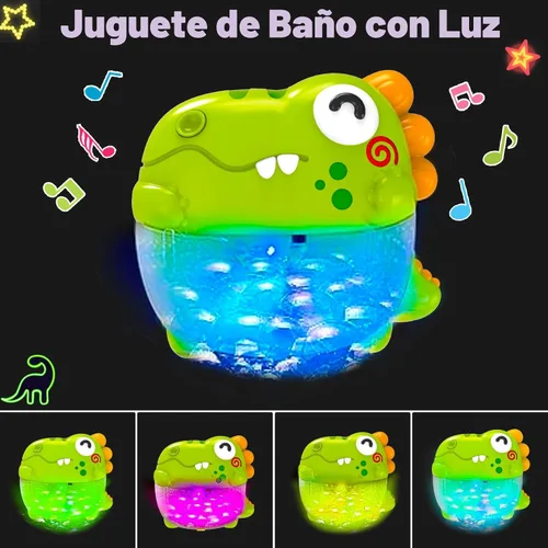 Vista 2 de Juguetes de baño de burbujas para niños pequeños, máquina de burbujas de baño iluminada, juguete para niños de 3 a 5 años, juguete para bañera