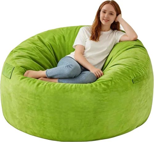 Vista 61 de Silla de Puf de 2 pies, Sillas de Puf Cómodas con Relleno de Espuma Viscoelástica, Sofá de Puf Esponjoso con Cubierta de Terciopelo Holandés, Sillas