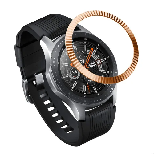 Vista 15 de AISPORTS Anillo de bisel compatible con Samsung Galaxy Watch 1.811 in bisel Loop cubierta adhesiva anti arañazos acero inoxidable bisel de metal