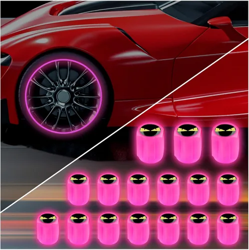 Vista 9 de 16 PCS tapones fluorescentes para vástago de válvula de neumático, tapones luminosos para válvula de aire de rueda de automóvil, accesorios