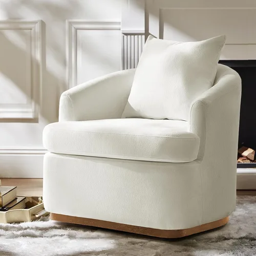Vista 18 de HULALA HOME Silla giratoria moderna con base de madera maciza, óxido Herrumbre