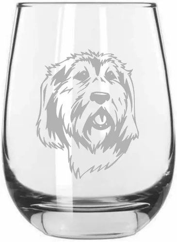 Vista 168 de Shar Pei (chino) - Vaso de vino sin tallo grabado para perro, 15.25 onzas