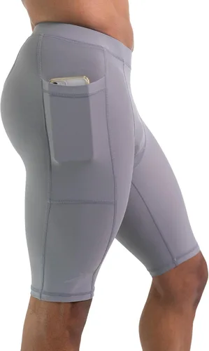 Vista 12 de CompressionZ Men Compression Shorts for Running, Workout Baselayer Spandex Negro 8" poliéster Pro con bolsillos