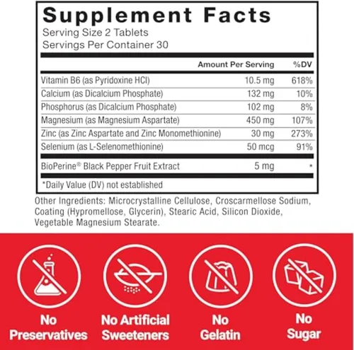 Vista 6 de Force Factor Aspartato de zinc y magnesio, suplemento de zinc y magnesio para mejorar la recuperación muscular y el rendimiento, promover un mejor