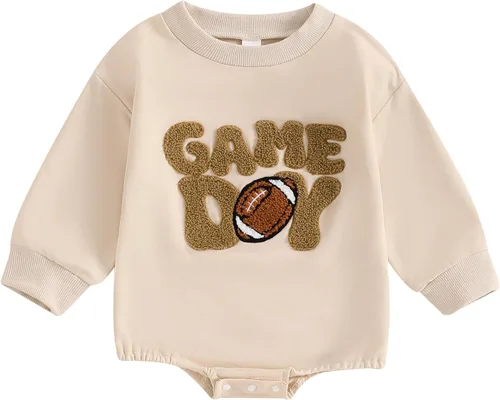 Vista 26 de VISGOGO Mameluco de gran tamaño para bebé recién nacido, ropa neutra Beige-aunties Bestie