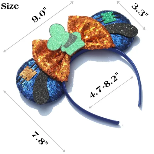 Vista 3 de FACHPINT Orejas de Goof, 1 oreja de ratón Plutón para niño, orejas azules para hombres, accesorios de fotos, lindas orejas de ratón para niños