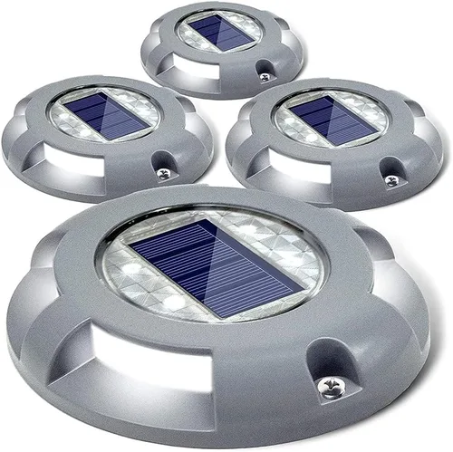 Vista 15 de SIEDiNLAR Luces solares para cubierta, luz LED para muelle de entrada, funciona con energía solar, marcadores de carretera impermeables para jardín