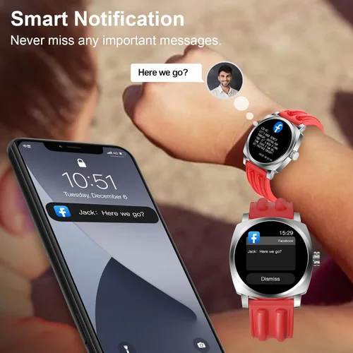 Vista 5 de Reloj inteligente FILA, rastreador de fitness AMOLED de 1.43’’ para hombres y mujeres con más de 130 modos deportivos, rastreador de actividad