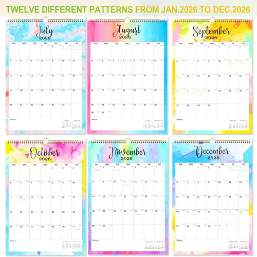 Vista 4 de Calendario de pared 2026-2027, calendario de pared colgante grande de 18 meses 2026-2027, enero 2026 a junio de 2027, calendario grande 2026 de 12 x