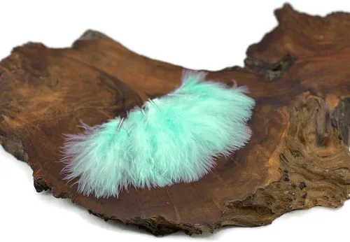 Vista 4 de 1/4 lb - Aqua Blue Pavo Marabou Corto Plumas Sueltas Mullidas Al Por Mayor A Granel