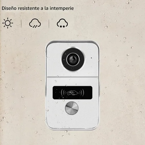 Vista 6 de Sistema de intercomunicador de video con 2 cables y pantalla táctil de 7 pulgadas, timbre con cámara y ángulo amplio de 140°, grabación de video