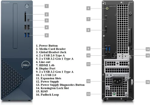 Vista 2 de Dell OptiPlex 7000 7020 - Computadora de sobremesa Intel Core i5 de 14ª generación i5-14500, 16 GB, SSD de 512 GB, torre, negro, chip Intel, Windows