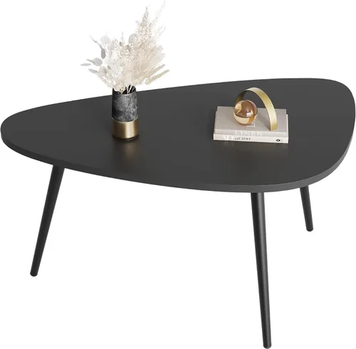 Vista 10 de WLIVE - Mesa de centro redonda, mesa de café pequeña de 32.6" con estante de almacenamiento, mesa de centro de madera de 2 niveles para sala