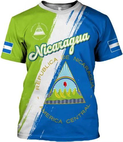 Vista 6 de Camisa personalizada de Nicaragua con bandera de Nicaragua para hombres y mujeres, camiseta de Nicaragua, camiseta de Nicaragua