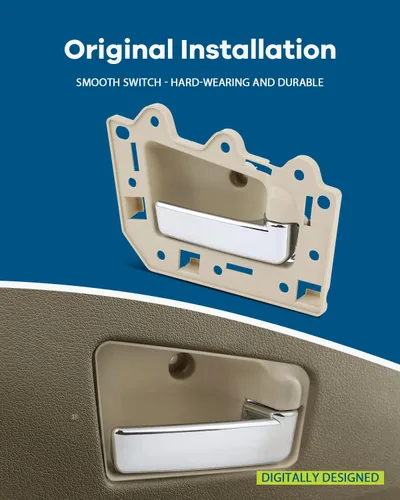Vista 3 de LUJUNTEC Manijas de puerta interiores, manijas de puerta trasera delantera del conductor izquierdo del pasajero derecho, repuesto para Jeep Beige