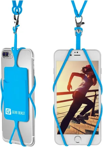 Vista 14 de Gear Beast - Correa universal para teléfono celular compatible con iPhone, Galaxy y la mayoría de teléfonos inteligentes, incluye soporte para Negro