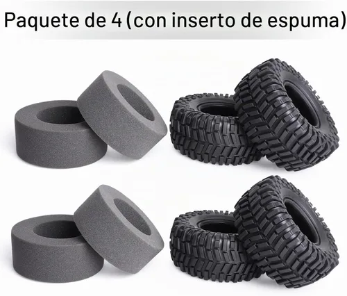 Vista 7 de Hobbypark 2.2 Neumáticos de oruga para llantas de rueda 2.2 Beadlock para Traxxas TRX4 Axial SCX10 II AX10 Wraith D90 con insertos de espuma