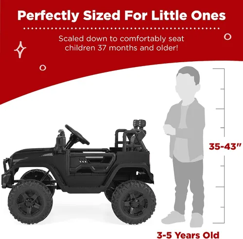 Vista 4 de Best Choice Products - Coche de paseo para niños de 12 V con control remoto Negro